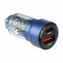 Автомобільний зарядний пристрій Brevia ePower DualCharge 75W 1xUSB-C+1xUSB-A, прозорий синій (46575C