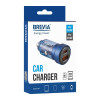 Автомобільний зарядний пристрій Brevia ePower DualCharge 75W 1xUSB-C+1xUSB-A, прозорий синій (46575C