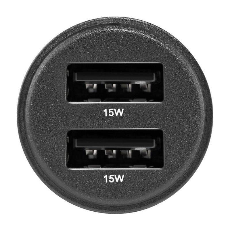 Автомобільний зарядний пристрій Brevia ePower DualDrive 15W 2xUSB-A, прозорий чорний (47015DUB)