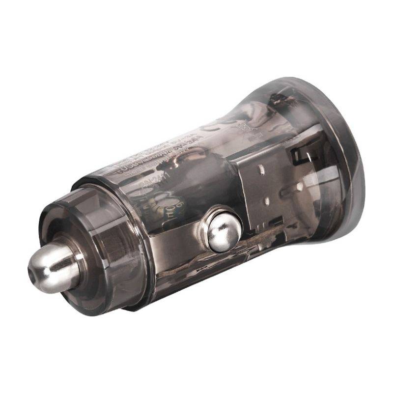 Автомобільний зарядний пристрій Brevia ePower DualDrive 15W 2xUSB-A, прозорий чорний (47015DUB)