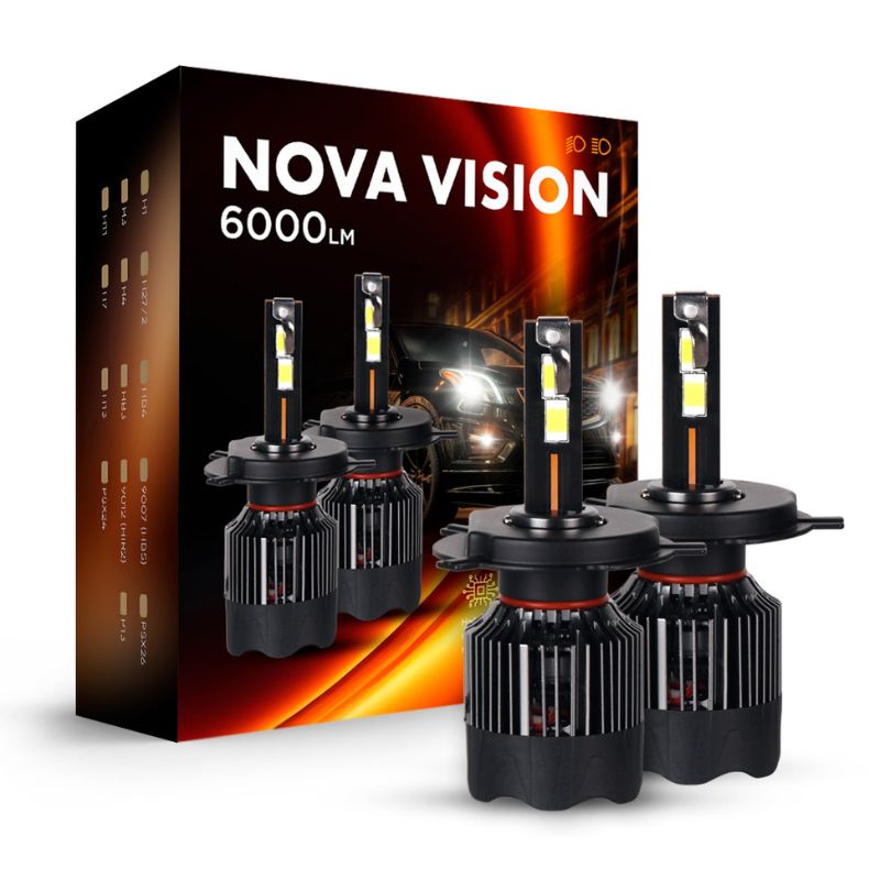 Світлодіодні лампи H4 для авто Carlamp Nova Vision Led автолампи 6000 Lm 6500 K (NoVH4)
