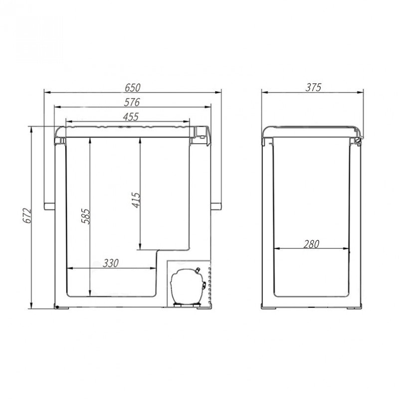 Портативный холодильник 75л BREVIA автохолодильник компрессорный стальной 12/24В 220В (22470)