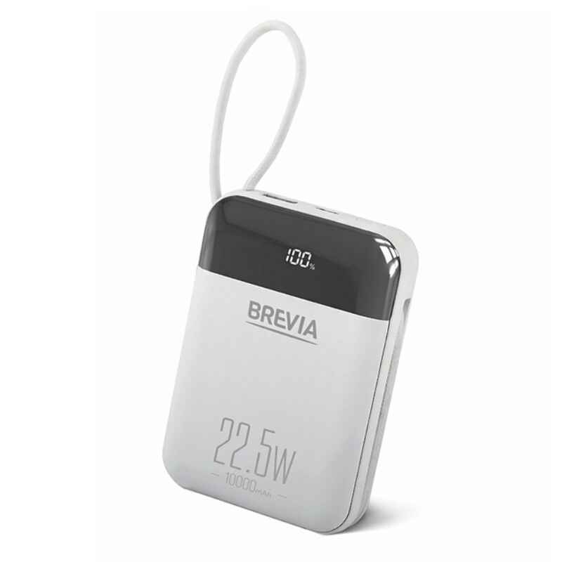 Повербанк 10000mAh 22.5W 3А Brevia Power Bank USB Type-C Lightning LED дисплей (45122)