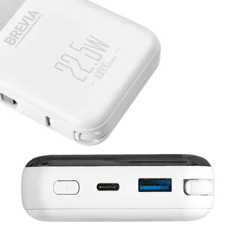 Повербанк 10000mAh 22.5W 3А Brevia Power Bank USB Type-C Lightning LED дисплей (45122)
