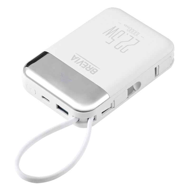 Повербанк 10000mAh 22.5W 3А Brevia Power Bank USB Type-C Lightning LED дисплей (45122)