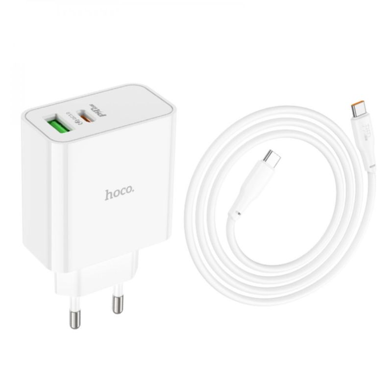 Адаптер мережевий 65W/3A Hoco Awesome 1USB/1Type-C PD/QC (C113A)