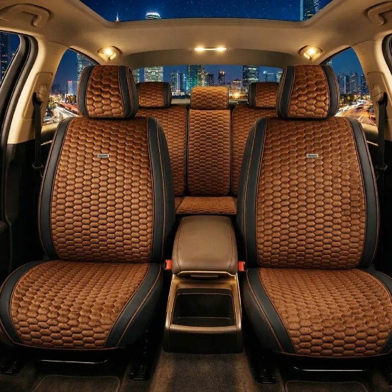 Накидки на сидіння велюр та екошкіра комплект 11 шт Gearo Gran Lusso Prestige (GE0710BN-A)