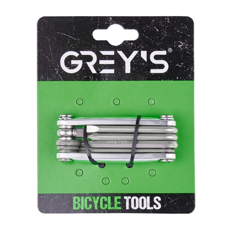 Мультитул сірий 2-2.5-3-4-5-6-8мм Grey's з плоскою і хрестовою викруткою CrV (GR60640)