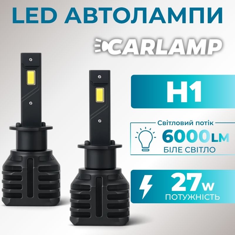 Світлодіодні лампи Н1 для авто Carlamp Night Vision Gen 3 Led автолампи 5500K 6000 Lm (NVG3H1)