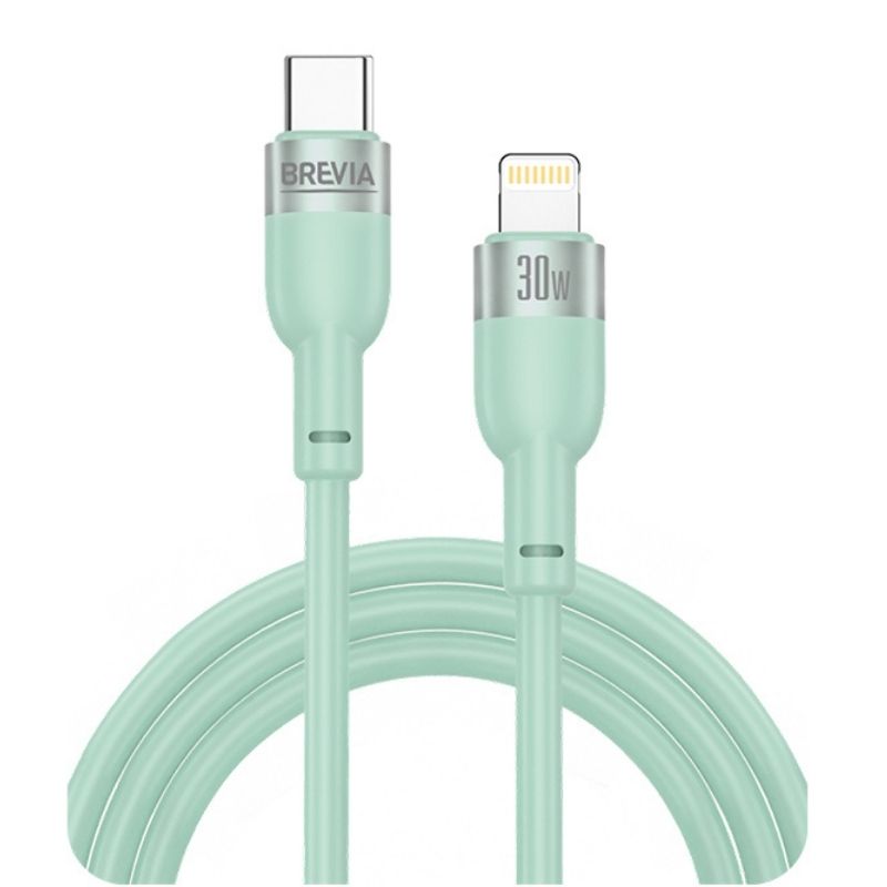 Кабель BREVIA Type-C to Lightning 30W 1.2m, mint, box (250шт.) (52120MCLC1)