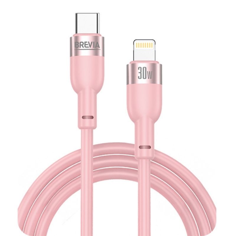 Кабель BREVIA Type-C to Lightning 30W 1.2m, pink, box (250шт.) (52120PCLC1)
