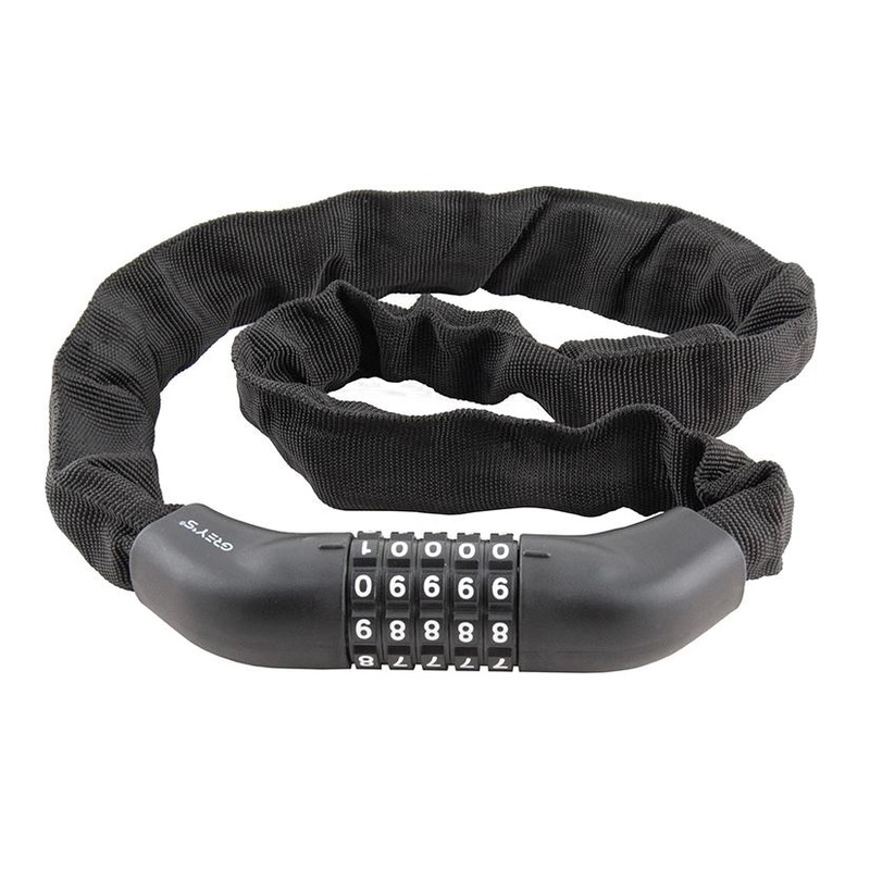 Замок на велосипед ланцюговий 1000мм Grey's кодовий зі зміною коду (GR40410)