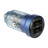 Автомобільний зарядний пристрій Brevia ePower DualDrive 15W 2xUSB-A, прозорий синій (46515DUBL)