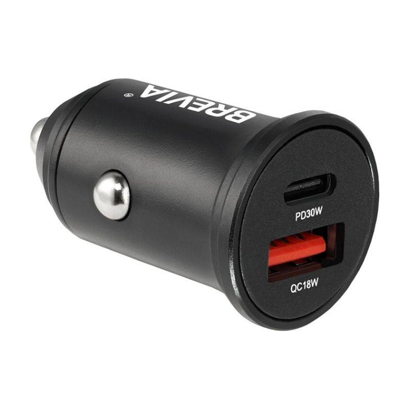 Автомобільний зарядний пристрій Brevia ePower DualMetal 48W 1xUSB-C+1xUSB-A, чорний (46248CAB)
