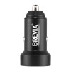 Автомобільний зарядний пристрій Brevia ePower DualMetal Display 48W 1xUSB-C+1xUSB-A, чорний металік