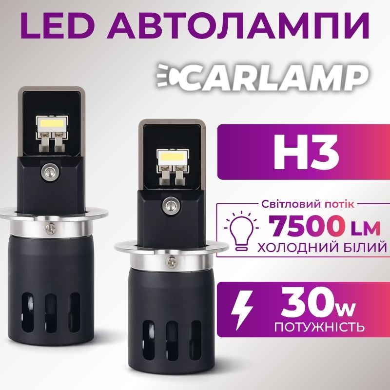 Світлодіодні автолампи Carlamp Day Light Gen 2 H3 5800K 7500 Lm (DLG2H3)
