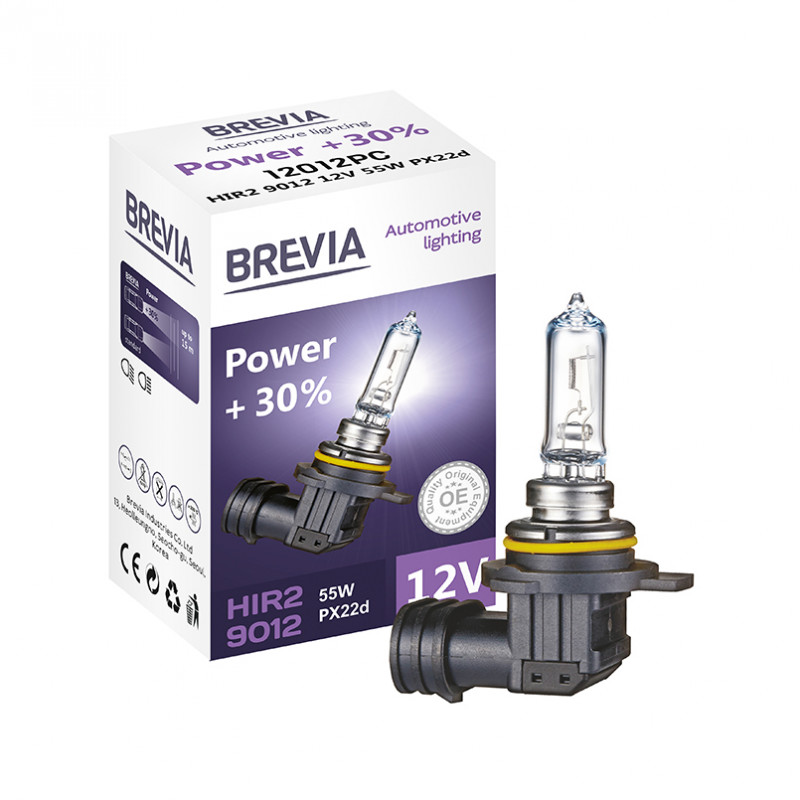 Лампа галогенна Brevia H10 Power +30% CP 1шт (12050PC)