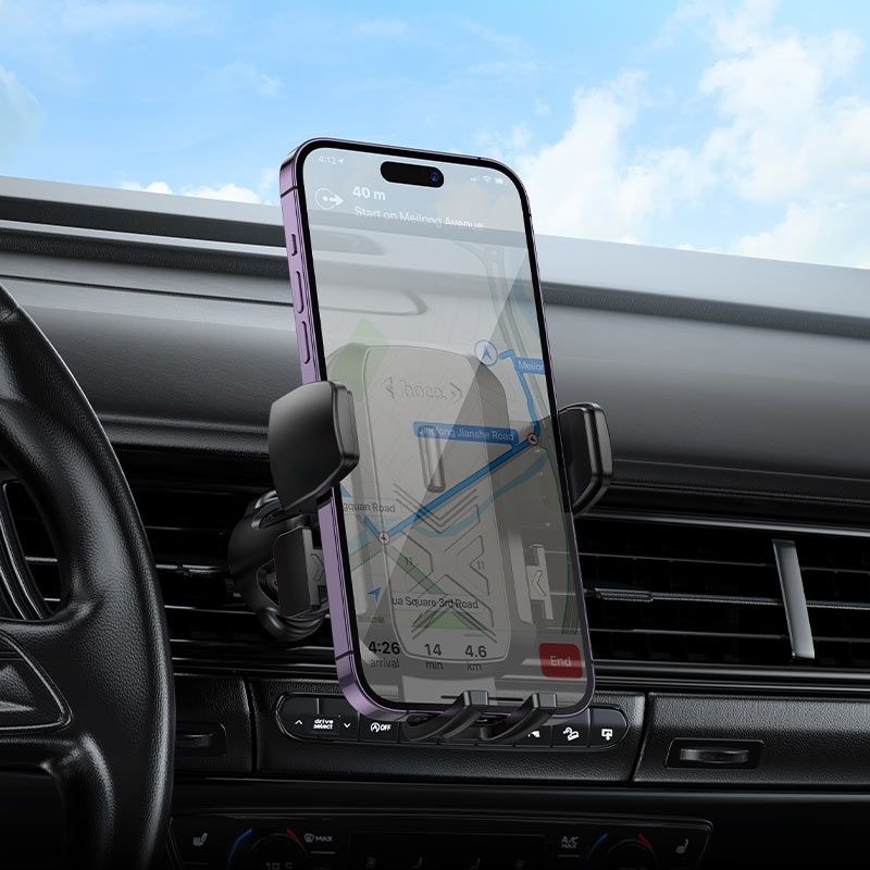 Держатель телефона  на дефлектор Hoco Gamble one-button Car holder H64 (air outlet) |4.5-7"|