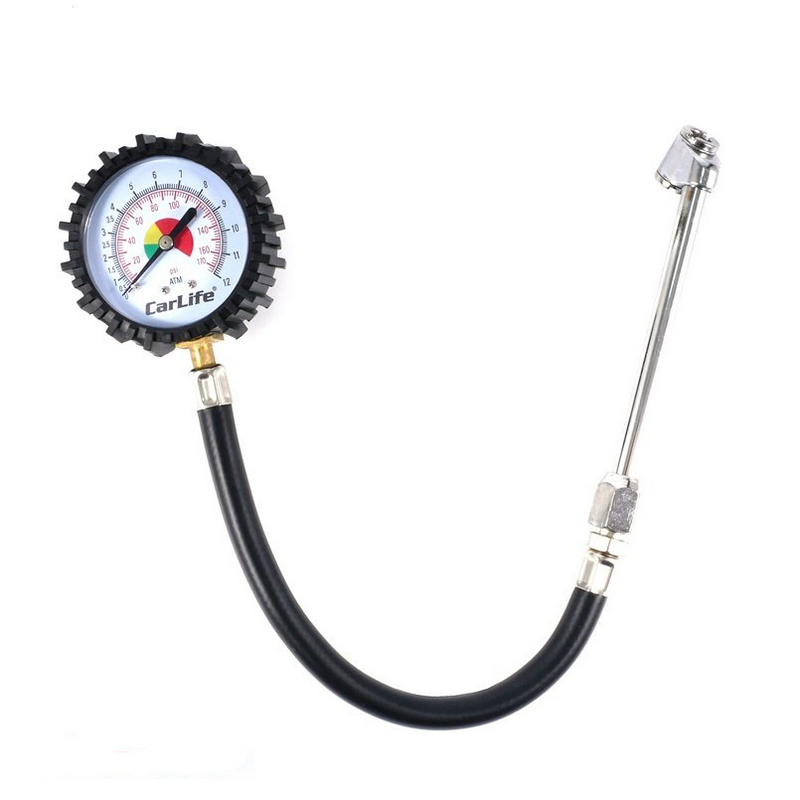 Манометр автомобільний металевий 12 атм CarLife (TG582)