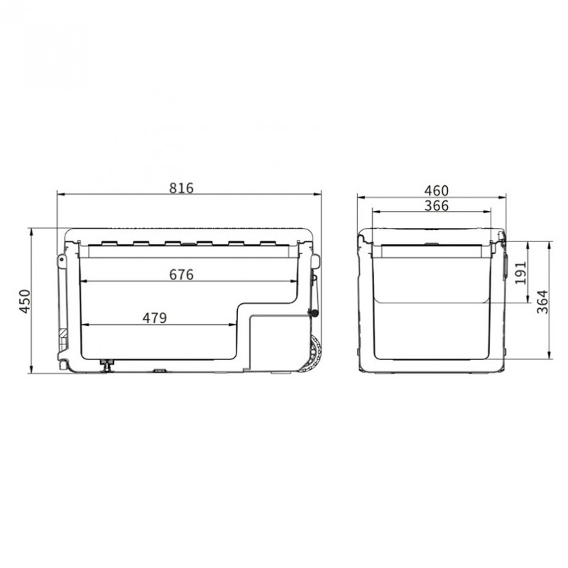 Автохолодильник компрессорный 75л BREVIA холодильник на колесах пластиковый 12/24В 220В (22820)