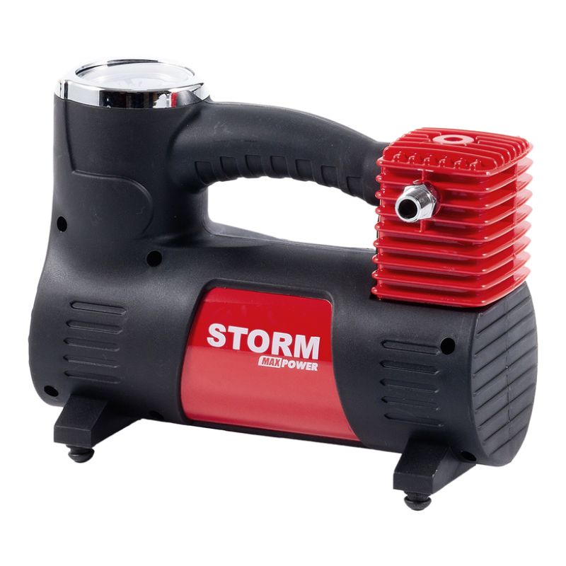 Автомобільний компресор однопоршневий для шин R13-R16 в прикурювач STORM Max Power 10Атм 40л/хв 170Вт (20500)