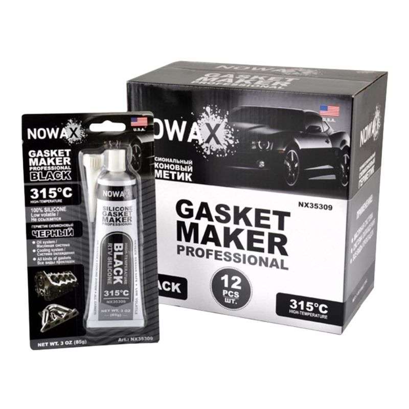 Герметик силіконовий для формування прокладок чорний NOWAX -73+315°С 85г (NX35309)
