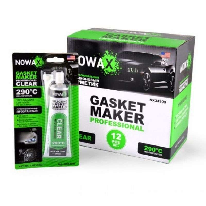 Герметик силіконовий для формування прокладок прозорий NOWAX -73+290°С 85г (NX34309)