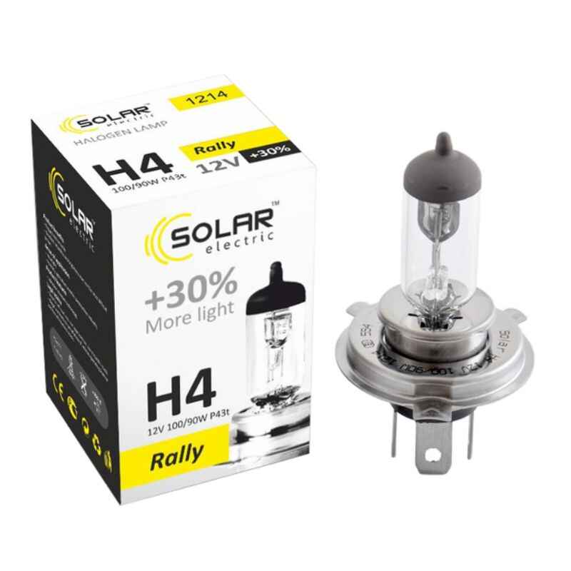 Лампа галогенна цоколь H4 Solar Rally +30% 12V 1шт (1214)