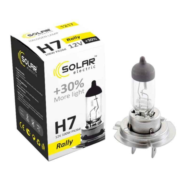 Лампа галогенна цоколь H7 Solar Rally +30% 12V 1шт (1217)