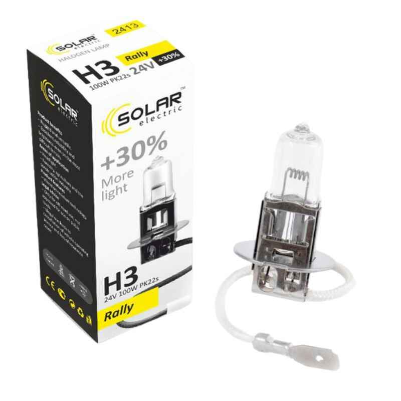 Лампа галогенна Solar H3 Rally +30% 24V 1шт (2413)