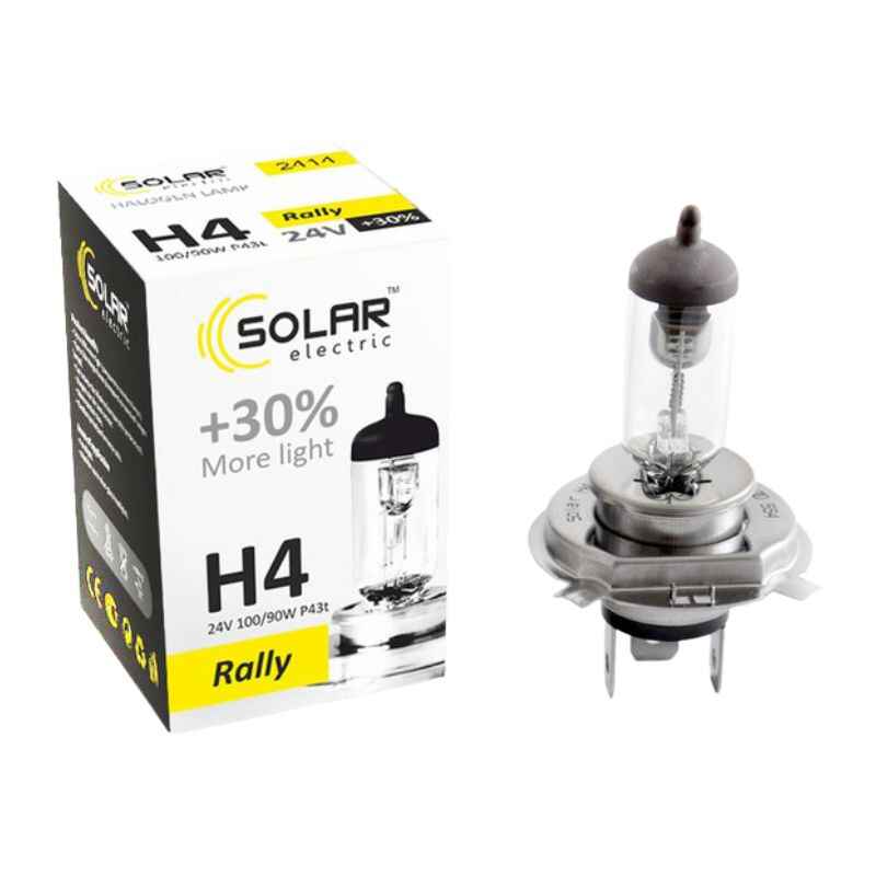 Лампа галогенна Solar H4 Rally +30% 24V 1шт (2414)