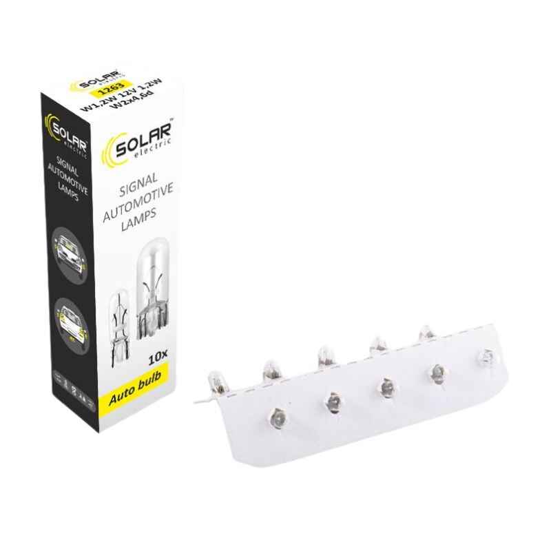 Лампи галогенні Solar W1.2W 12V 10 штук (одна упаковка) (1263)