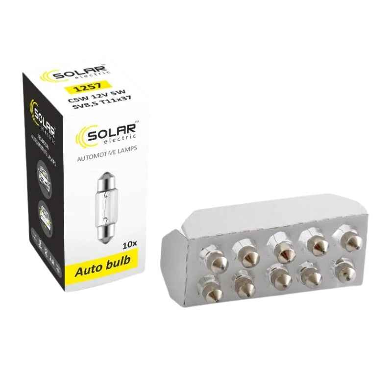 Лампи галогенні Solar T11x37 12V 10 штук (одна упаковка) (1257)