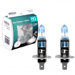 Лампи галогенні Brevia H1 Max Power + 100% set 2шт (12010MPS)