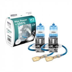 Лампи галогенні Brevia H3 Max Power + 100% 2шт (12030MPS)