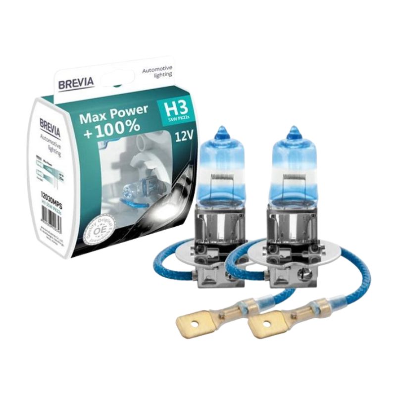 Лампи галогенні Brevia H3 Max Power + 100% 2шт (12030MPS)