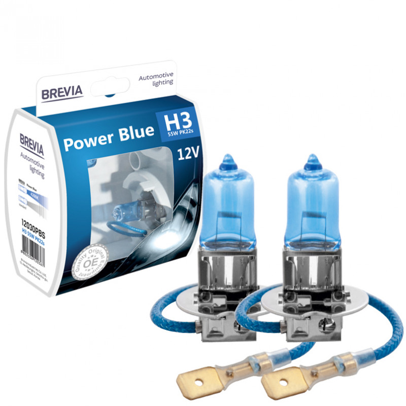 Лампа галогенна цоколь H3 Brevia Power Blue Set (12030PBS)