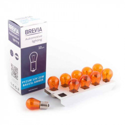 Лампи галогенні PY21W Brevia Amber 12V 10 штук (одна упаковка) (12302C)