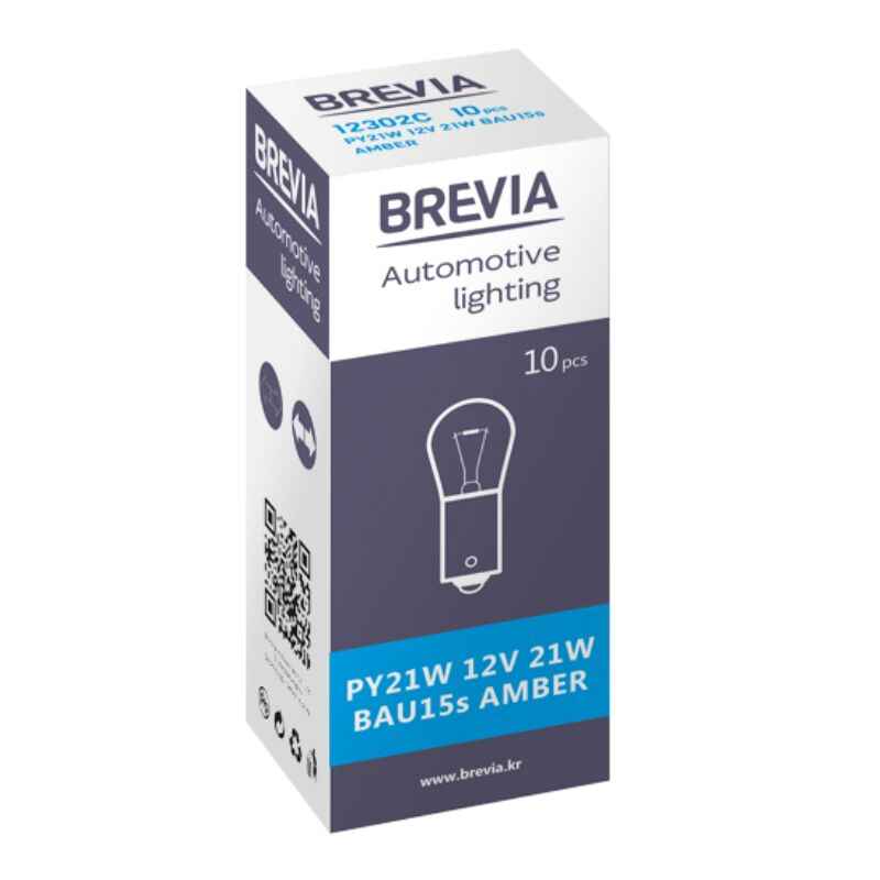 Лампи галогенні PY21W Brevia Amber 12V 10 штук (одна упаковка) (12302C)