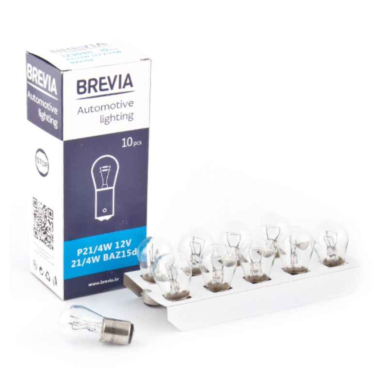 Лампи галогенні P21/4W Brevia 12V 10 штук (одна упаковка) (12304C)