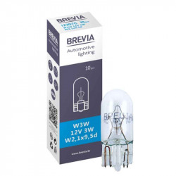 Лампи галогенні Brevia W3W 12V 10 штук (одна упаковка) (12307C)
