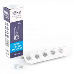 Лампи галогенні Brevia W5W 12V 10 штук (одна упаковка) (12308C)
