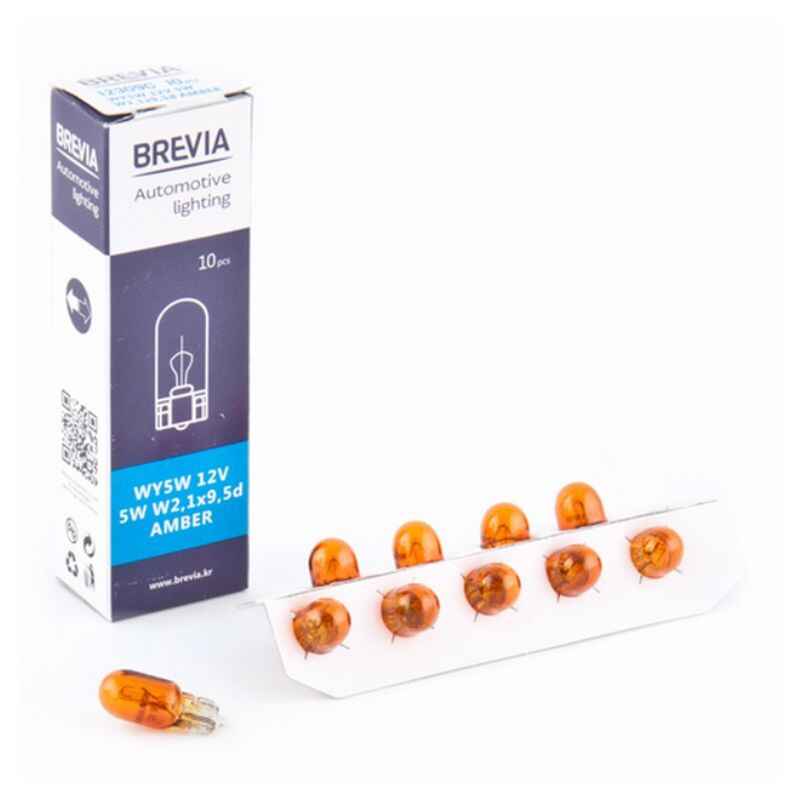 Лампи галогенні Brevia WY5W 10 штук (одна упаковка) (12309C)