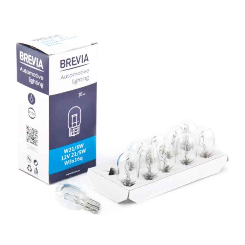 Лампи галогенні W21/5W 12V Brevia 10 штук (одна упаковка) (12311C)