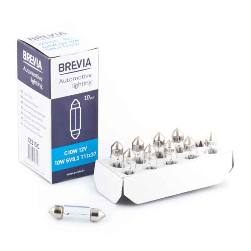Лампи галогенні Brevia C10WT11x37 12V 10 штук (одна упаковка) (12315C)