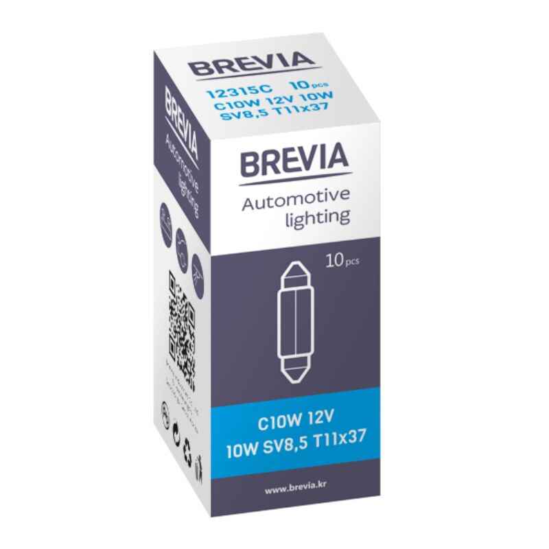 Лампи галогенні Brevia C10WT11x37 12V 10 штук (одна упаковка) (12315C)