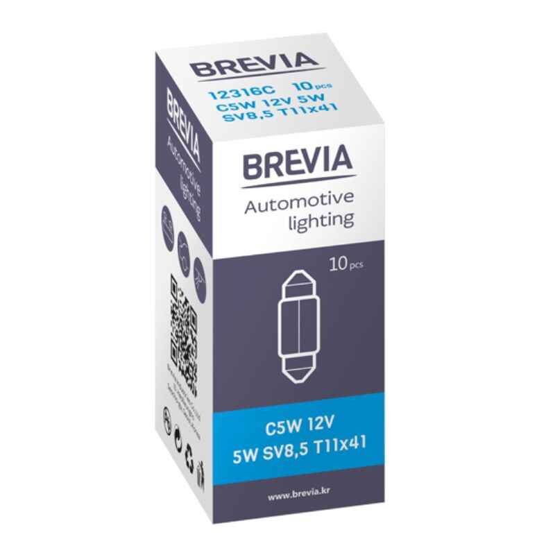 Лампи галогенні Brevia C5WT11x41 12V 10 штук (одна упаковка) (12316C)