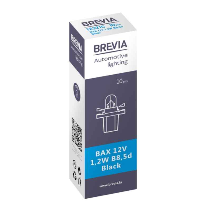 Лампи галогенні B8.5d Brevia Black 12V 10 штук (одна упаковка) (12321C)