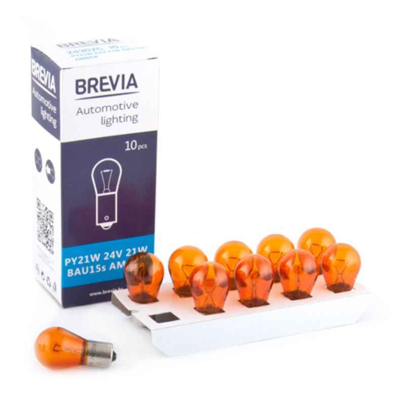 Лампи галогенні P21W Brevia 24V 10 штук (одна упаковка) (24301C)