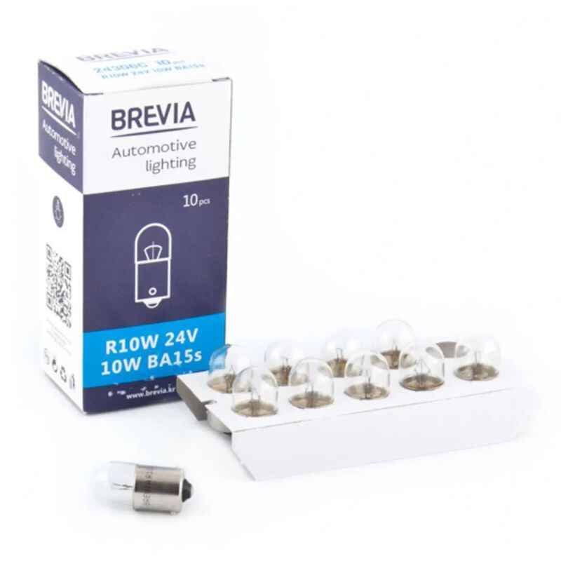 Лампи галогенні R10W Brevia 24V 10 штук (одна упаковка) (24306C)